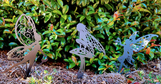 Garden Fairy Silhouette  - Metal Art stake - Style 1