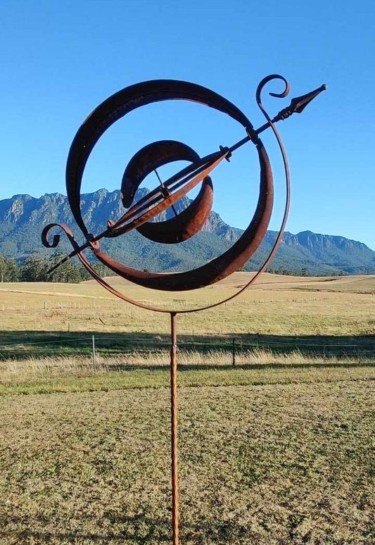 LARGE Rusty Orb Wind Spinner